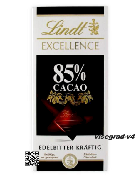 Lindt Excellence čokoláda hořká 85% 100g Bitter Schokolade